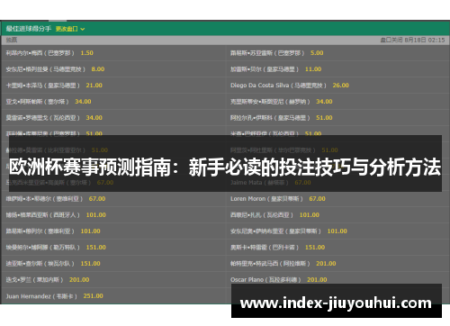 欧洲杯赛事预测指南：新手必读的投注技巧与分析方法